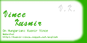 vince kusnir business card
